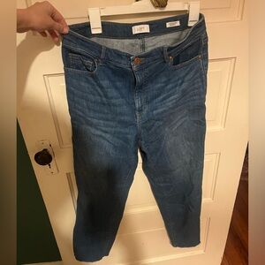 Loft outlet curvy high rise boyfriend raw hem size 4